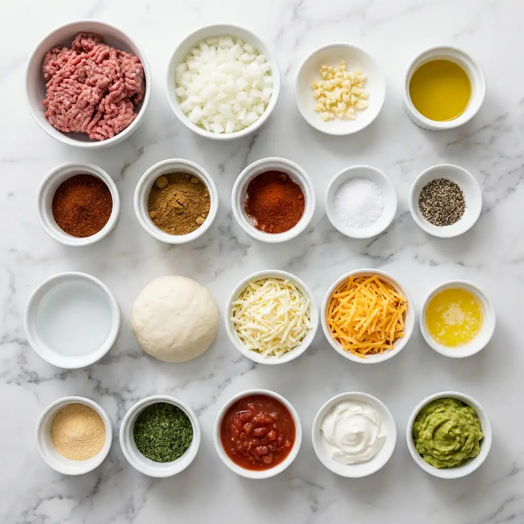 Ingredients for Cheesy Taco Sticks