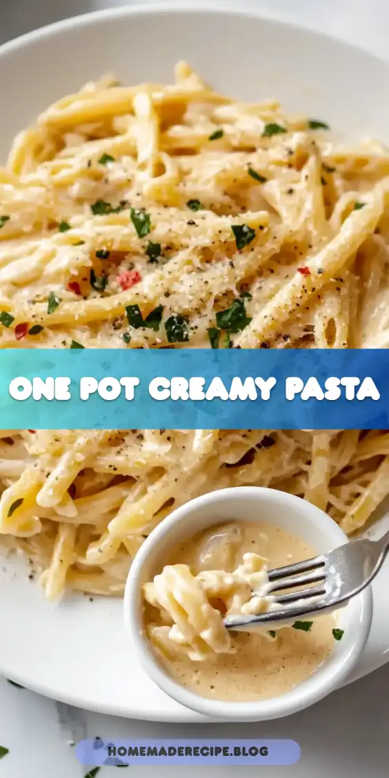 One Pot Creamy Garlic Pasta (Just 20 Minutes!)