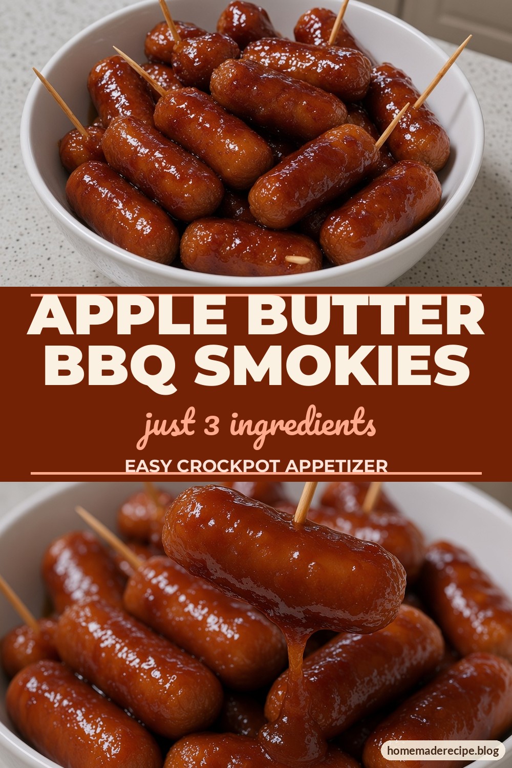 Apple Butter BBQ Little Smokies Pinterest graphic