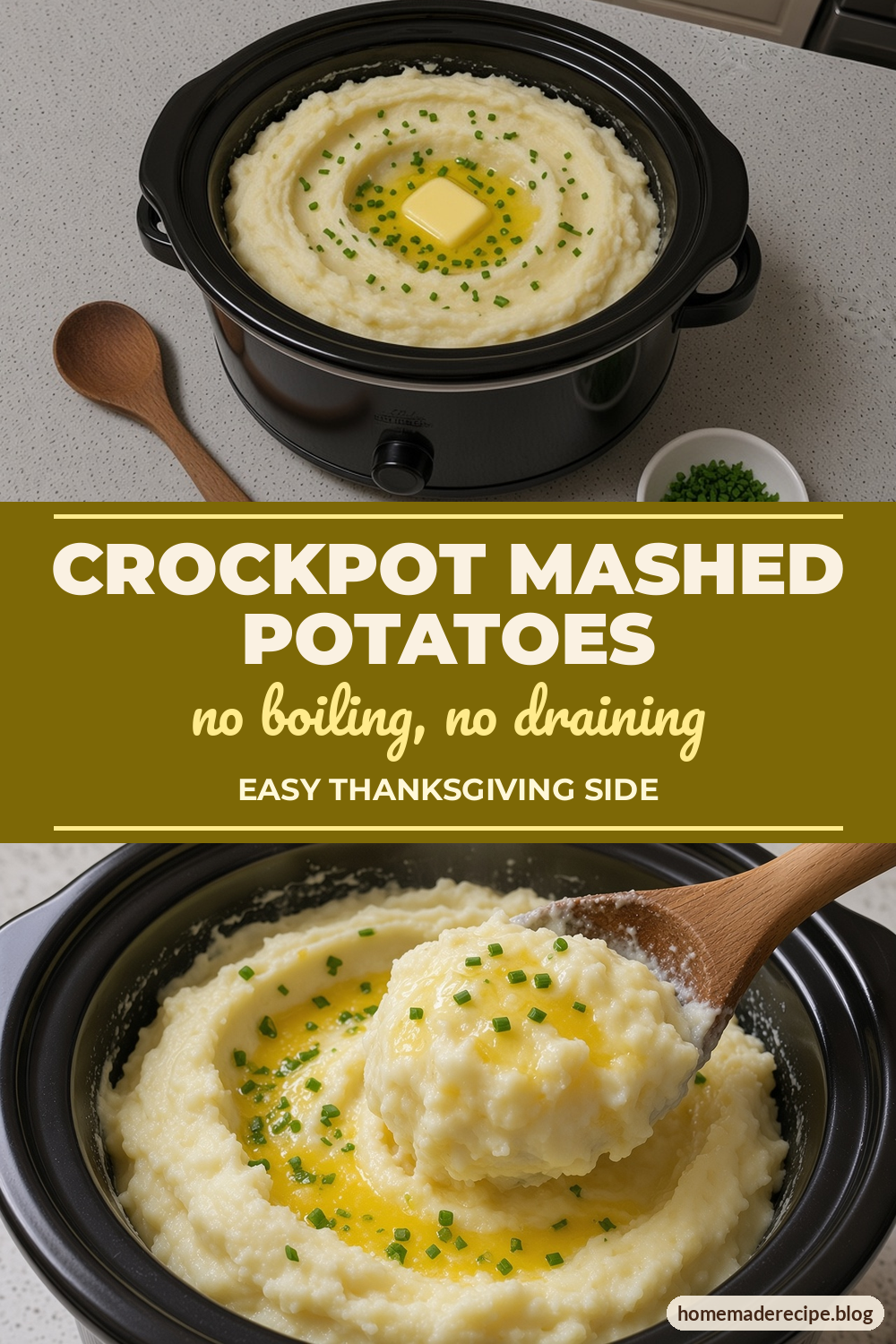 Crockpot Mashed Potatoes (Make-Ahead Thanksgiving Side) Pinterest graphic