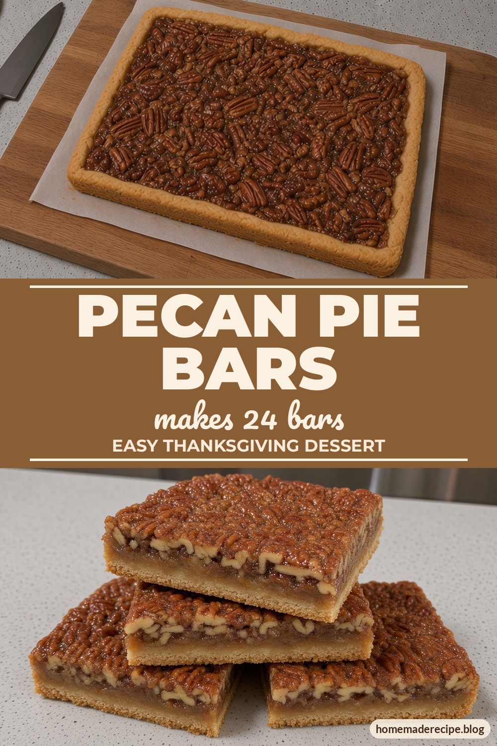 Pecan Pie Bars (Easy Thanksgiving Dessert for a Crowd) Pinterest graphic
